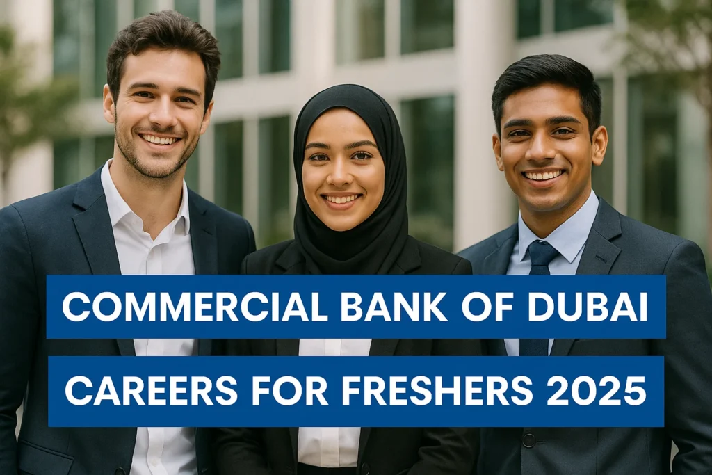 Commercial Bank of Dubai Careers for Freshers 2025
Commercial Bank of Dubai job vacancies
Commercial Bank of Dubai jobs for freshers
Commercial Bank of Dubai walk-in interviews
UAE bank jobs for freshers
